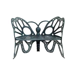 Butterfly 2-Person Antique All-Weather Metal Outdoor Bench