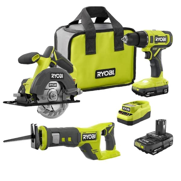 ONE+ 18V Cordless 2-Tool Combo Kit w/ Drill/Driver, Circular Saw, (2) 1.5 Ah Batteries, Charger, & Recip Saw