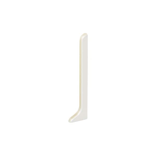Schluter Designbase-SL Matte White Aluminum 2-3/8 in. x 1/2 in. Metal Left End Cap