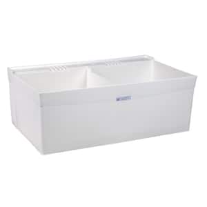 24 in. x 40 in. x 33 in. Structural Thermoplastic Wall Mount Double-Basin Laundry Tub