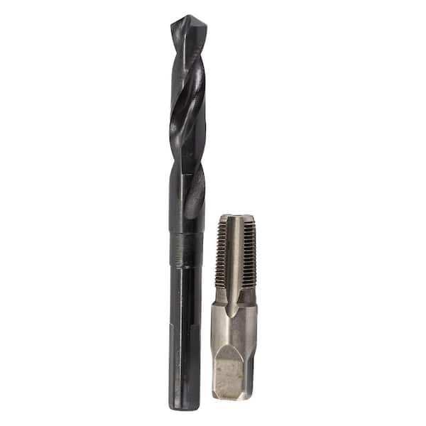 Drill America 3/8 in. Carbon Steel NPT Pipe Tap and 37/64 in. High Speed Steel Drill Bit Set (2-Piece)