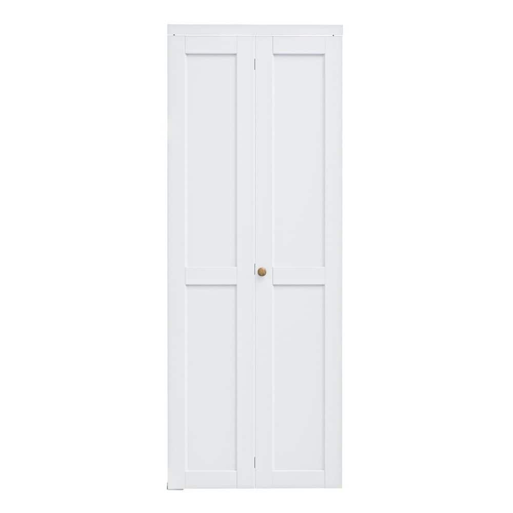 ARK DESIGN 30 in. x 80 in. Solid Core DIY Design 2-Panel White Primed ...