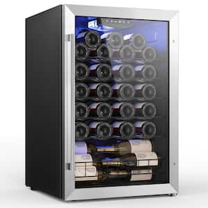 47-Bottle Single Zone Freestanding Compressor Wine Cooler Fridge Cellar Cooling Unit in Stainless Steel with Wave Racks