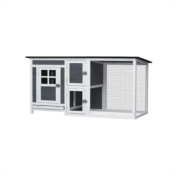 Runesay Metal And Wood Outdoor Indoor Poultry Cage Small Animal House Outdoor Chicken Hutch Coop With Running Cage