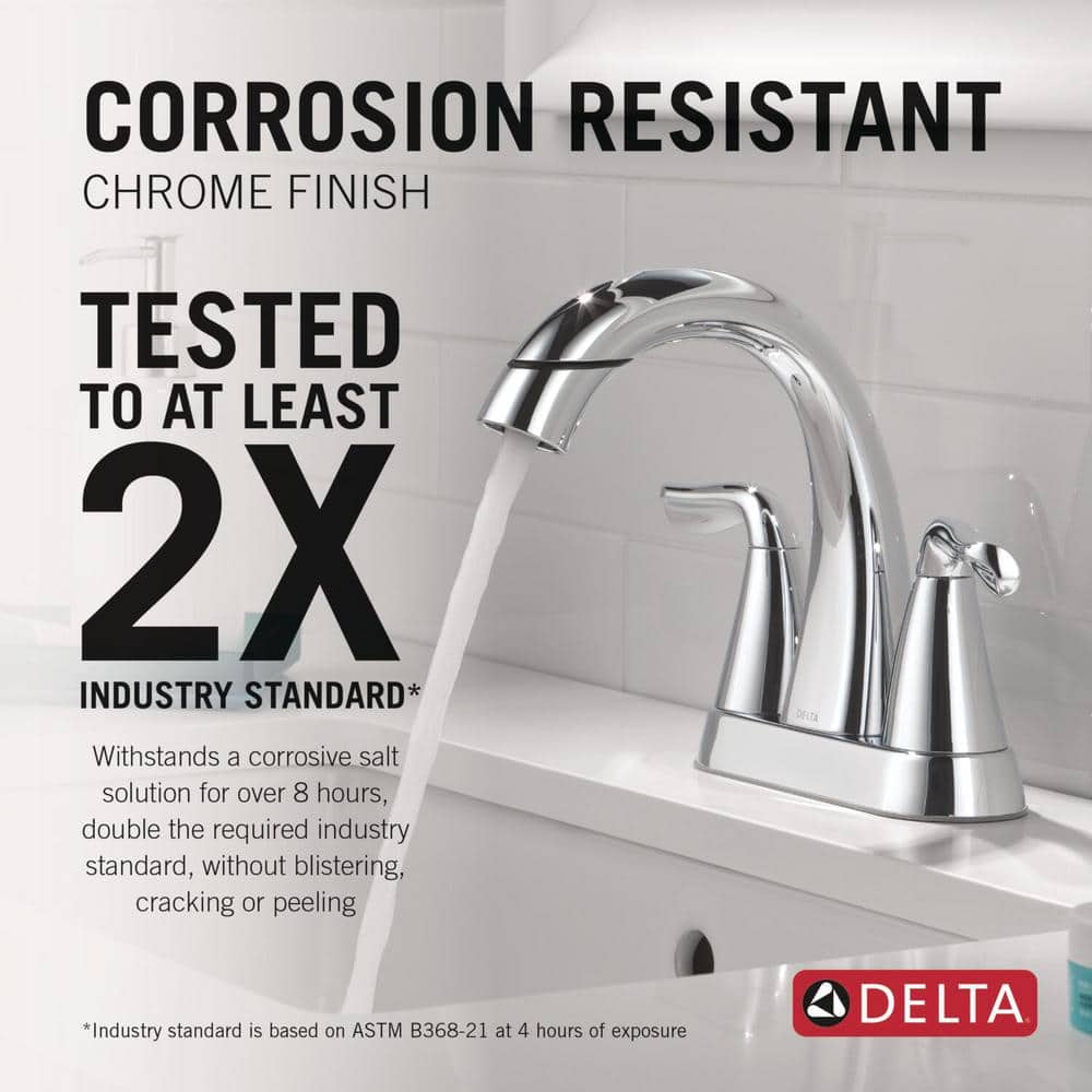 Chrome Dual Handle Pull-Down Bathroom Faucet with Sprayer