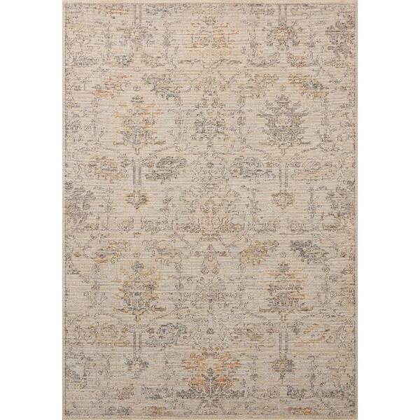 Milena Ivory / Granite 7 ft. 10 in. x 7 ft. 10 in. Round Traditional Area Rug