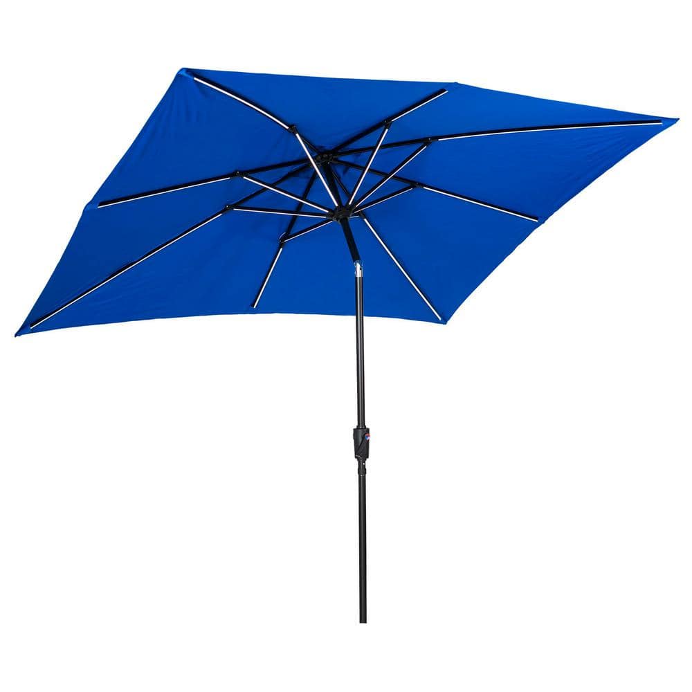 9 ft. x 7 ft. Rectangular Next Gen Solar Lighted Market Patio Umbrella in Royal Blue price history on PriceWatchPro