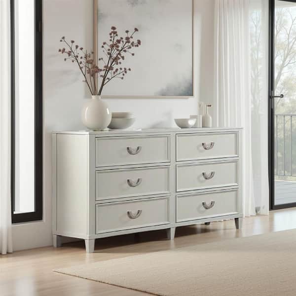 Roly Gray 6-Drawer 48 in. Wide Dresser without Mirror