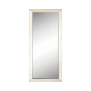 30 in. x 70 in. Modern Rectangle Framed Silver Standing Mirror with Beveled Edge