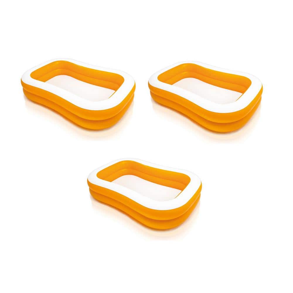 Intex Outdoor Inflatable Family and Kids Swimming Pool Swim Center (3-Pack), Orange -  3 x 57181EP
