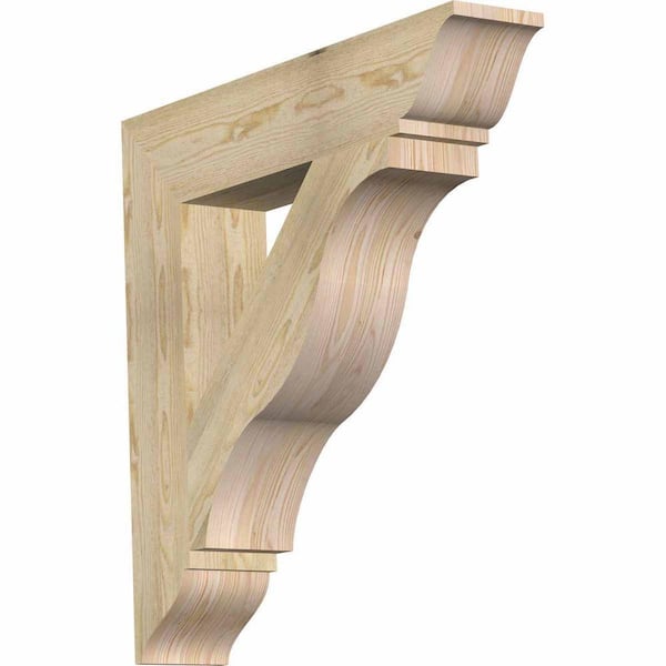Ekena Millwork 6 in. x 32 in. x 32 in. Douglas Fir Funston Traditional Rough Sawn Bracket