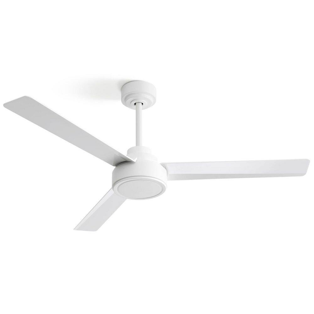 52 in. Indoor/Outdoor Modern 3 Blades White Ceiling Fan without Lights, wit