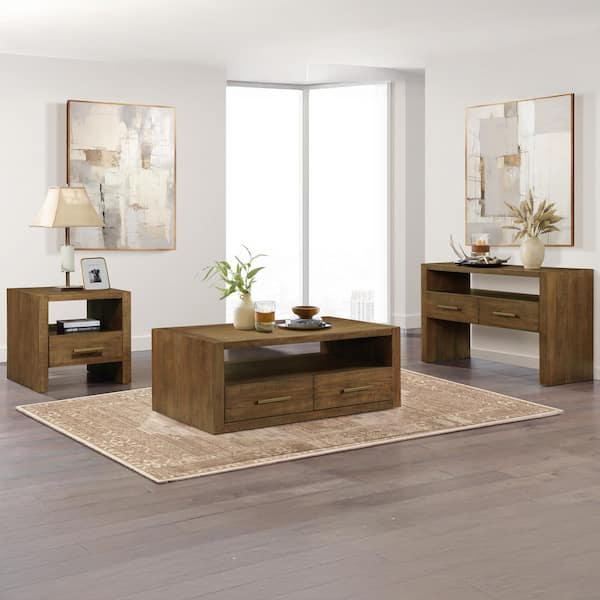 Garland 24 in. Brown Square Wood End Table