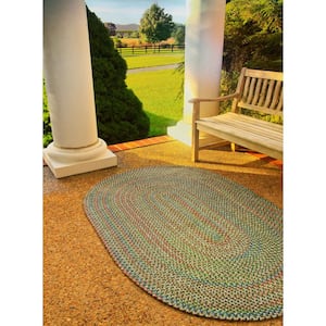 Kennebunkport Brown Multi 2 ft. x 3 ft. Oval Indoor/Outdoor Braided Area Rug