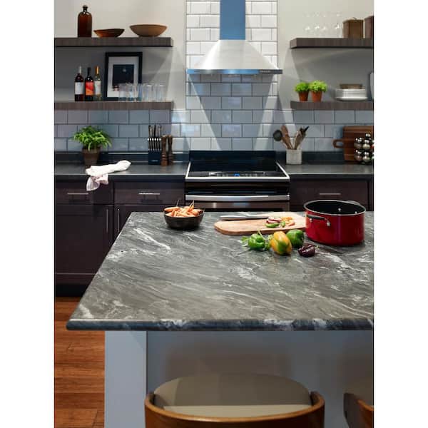 4 ft. x 8 ft. Laminate Sheet in 180fx Stormy Night Granite with Scovato Finish