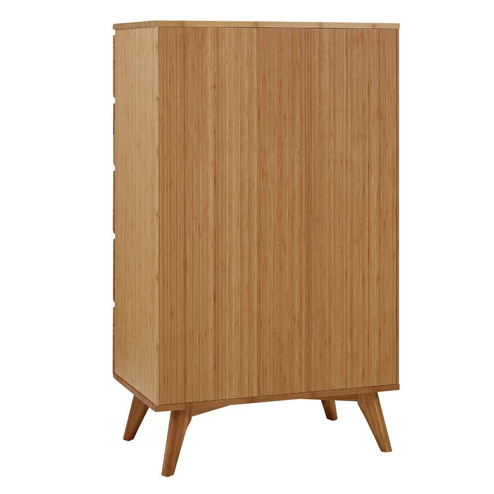 Caramelized Bamboo 5-Drawer Lingerie Chest with Soft Close Dovetail Drawers