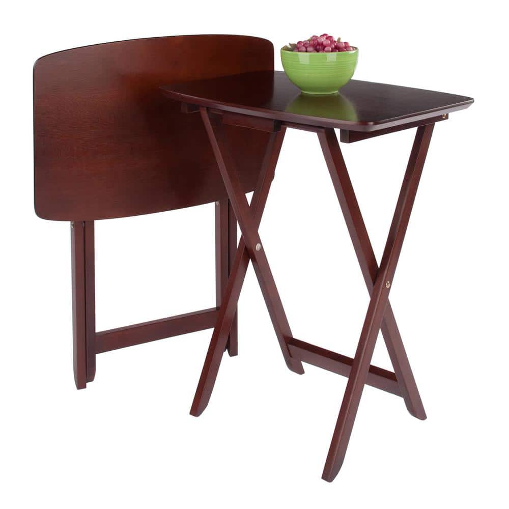 Darlene 2-Piece Walnut Rectangular Snack Table Set
