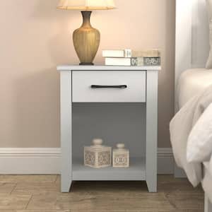 Gretta 1-Drawer White Nightstand Sidetable (23 in. H x 18.7 in. W x 15.7 in. D)