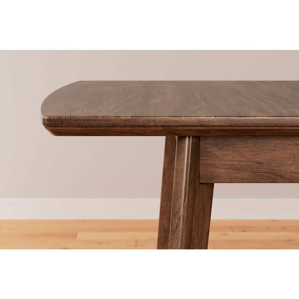 Mid-Century Modern Brown Wood Extendable Dining Table