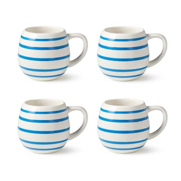 Certified International Dockside 20 oz. Blue Stoneware Beverage Mug (Set of  4) 34887SET4