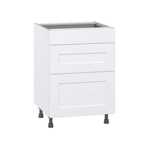 Wallace Painted Warm White Shaker Assembled Base Kitchen Cabinet with 3 Drawers (24 in. W x 34.5 in. H x 24 in. D)