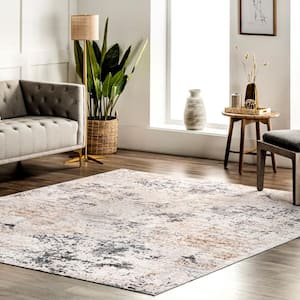 Danae Abstract Machine Washable Ivory 3 ft. x 5 ft. Accent Rug Area Rug