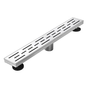 32 in. Linear Stainless Steel Shower Drain - Slot Pattern