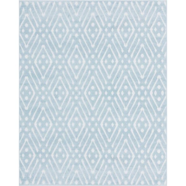 Sabrina Soto Light Blue 8 ft. x 10 ft. Ella Indoor/Outdoor Area Rug