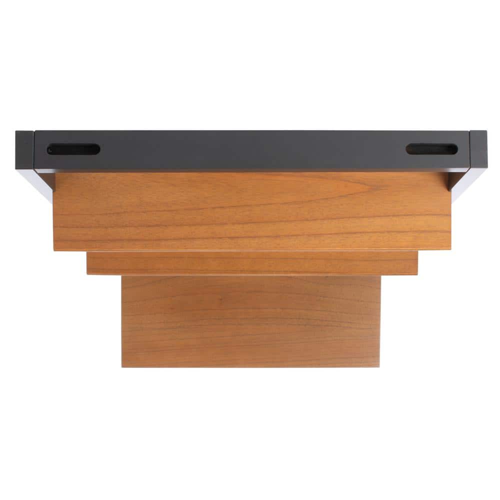 Gray Mahogany Leaning Desk with Drawer