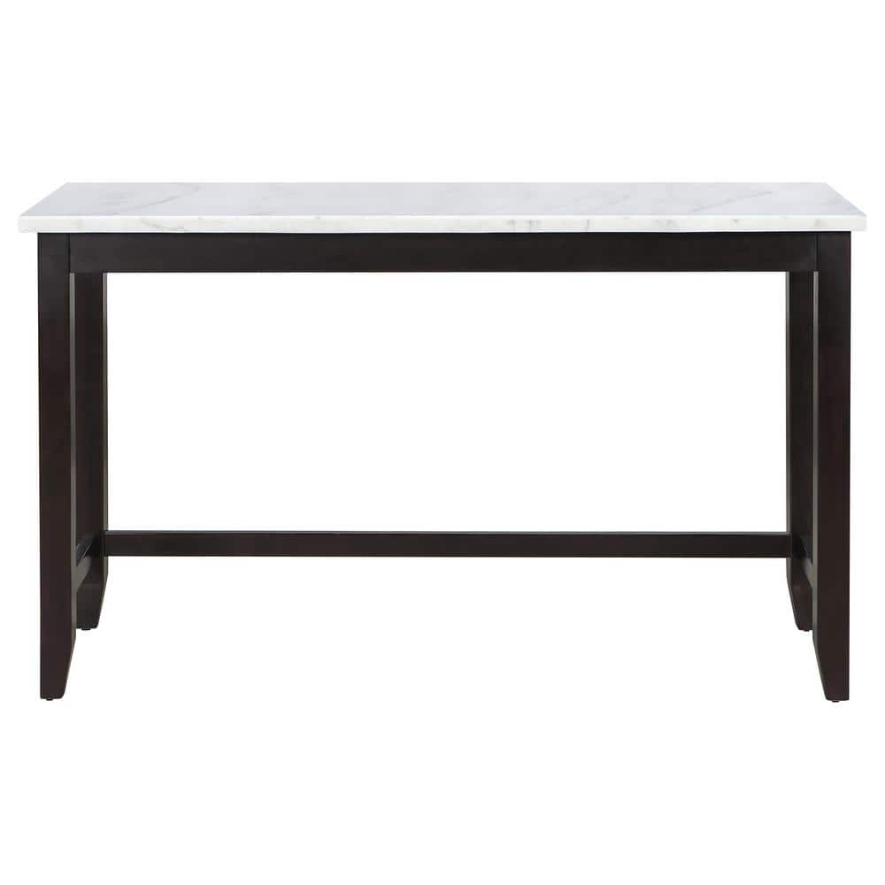 Toby Rectangular Black and White Marble Top Counter Height Table