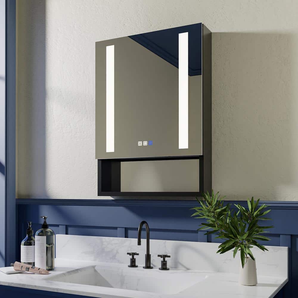 20 in. W x 28 in. H Surface/Recessed-Mount Rectangular LED Bathroom Medicin