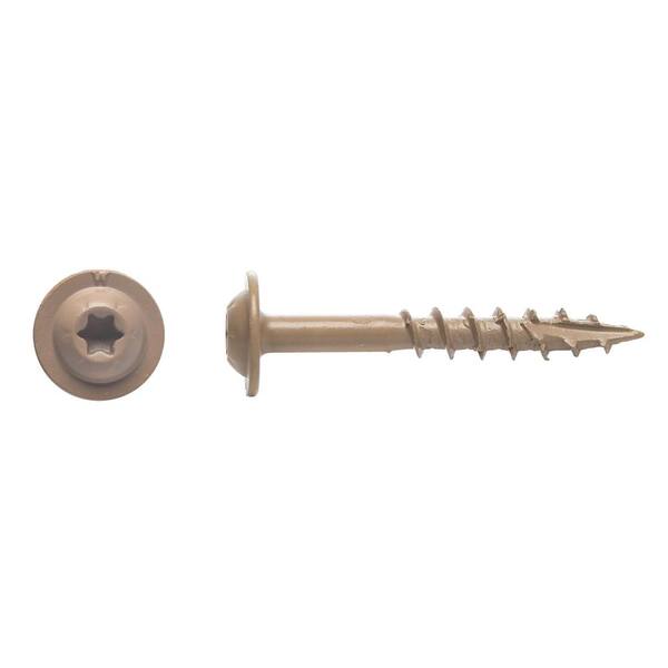 BIG TIMBER #7 x 1-1/4 in. Sandstone Garage Door Weather Strip Star Drive Round Washer Head Screw (1114-Pack)