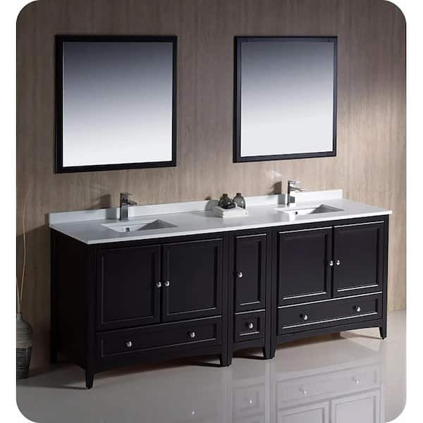 Fraser  70 inch Espresso Double Vessel Sink Vanity Set