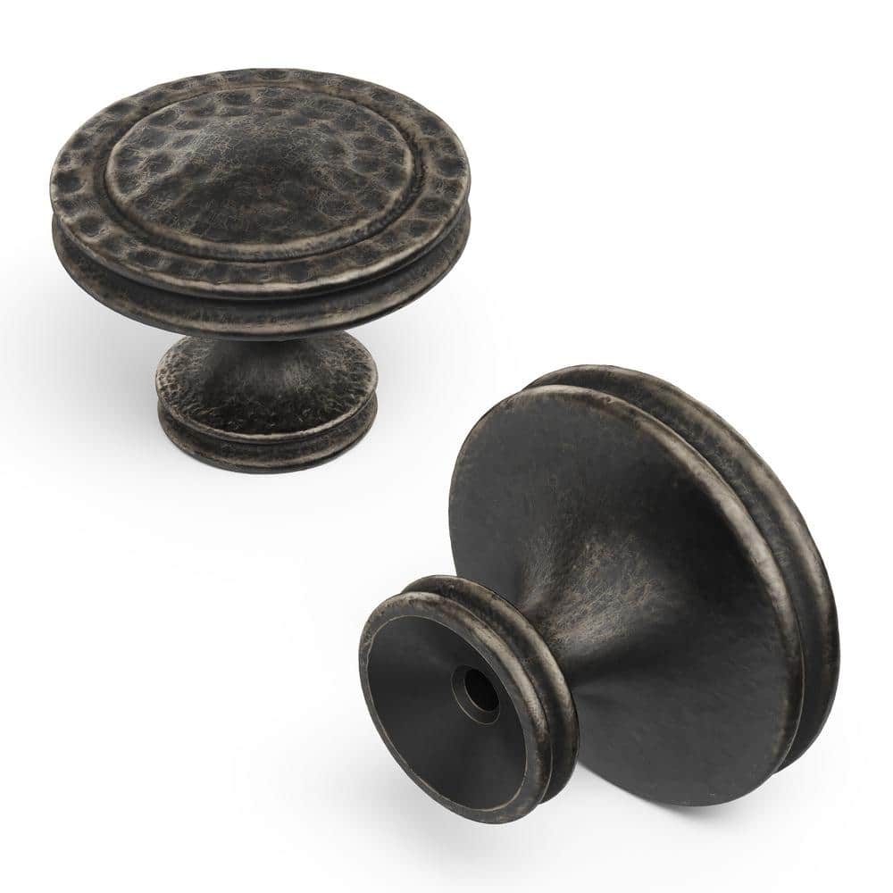 Windover Antique Iron Mushroom Cabinet Knob with Mounting Hardware