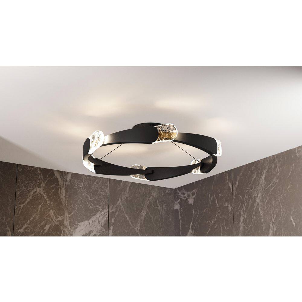 Saffron 34 in. Matte Black LED Semi-Flush Mount price history on PriceWatchPro