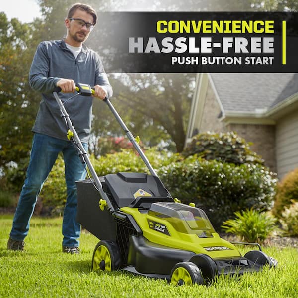 ONE+ HP 18V Brushless 16 in. Cordless Battery Walk Behind Push Lawn Mower  with (2) 4.0 Ah Batteries and (1) Charger