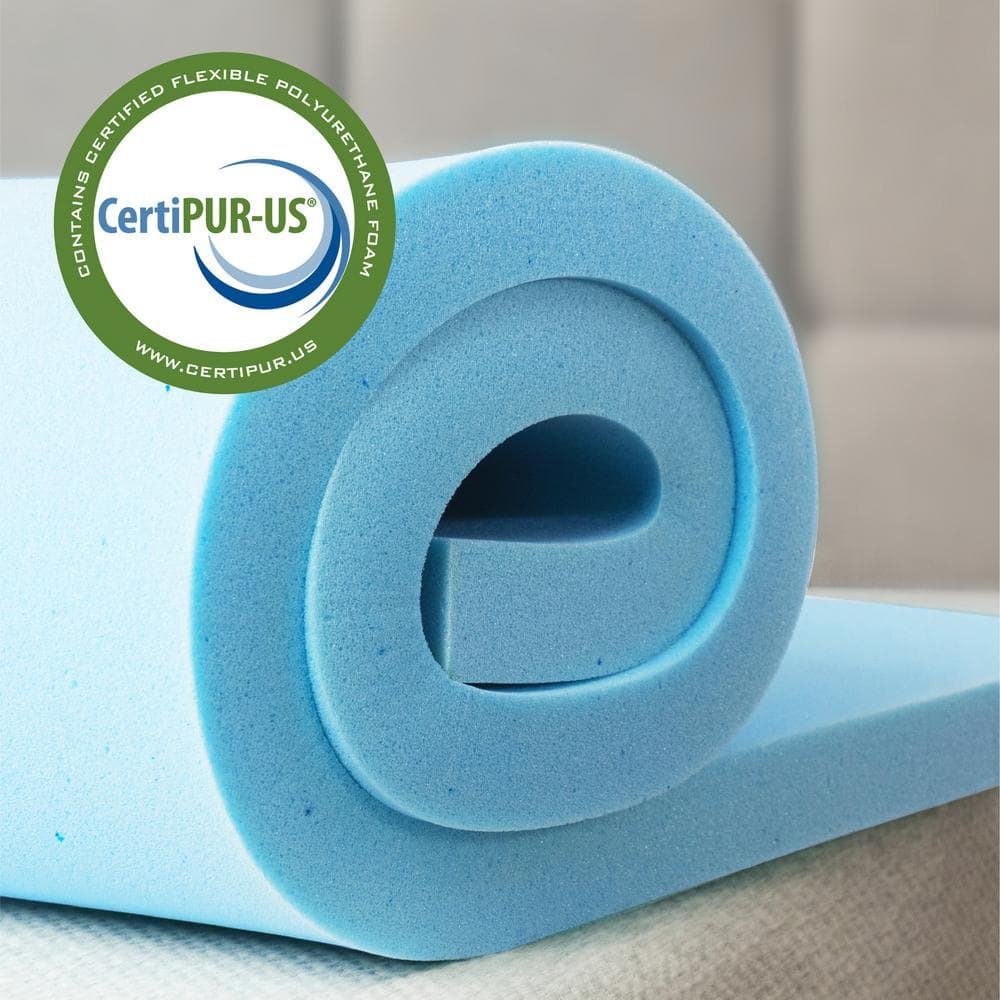 2 in. Medium No Pocket Gel Memory Foam Queen Mattress Topper