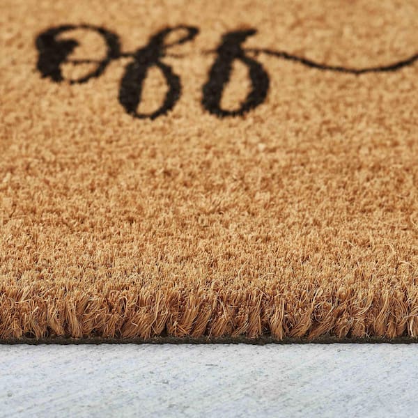 Shoes Off Please 18 in. x 30 in. Natural Coir Indoor/Outdoor Door Mat Multi-Colored