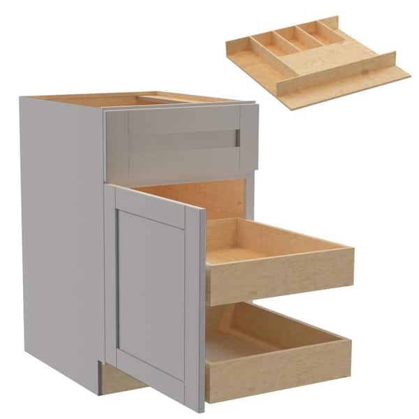 Home Decorators Collection Washington Veiled Gray Plywood Shaker Assembled Base Kitchen Cabinet Left 2ROT CT21 W in. 24 D in. 34.5 in. H