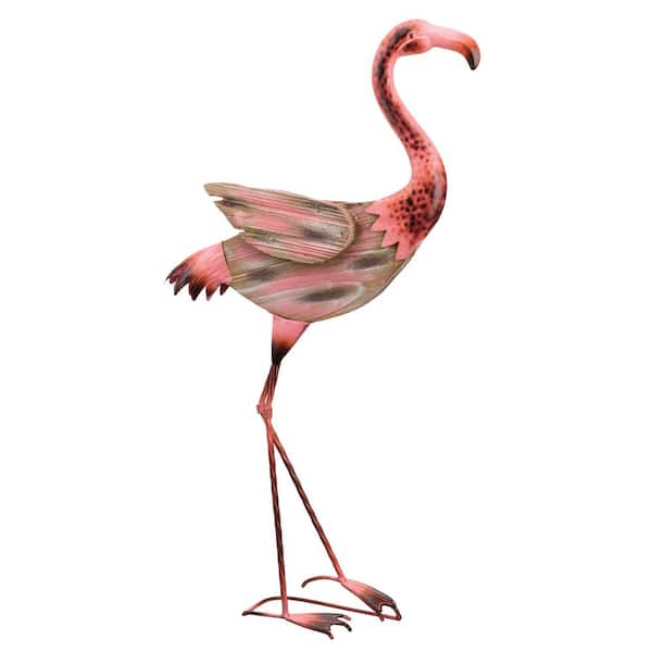 Regal Large Rustic Tropical Flamingo- Classic Pose