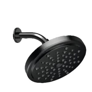 Rainfall Fixed Shower 3-Spray Patterns with 1.8 GPM 7 in., Wall Mount Rain Fixed Shower Head in ‎Matte Black
