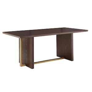78-in. Rectangle Brown Espresso Wood Top Dining Table