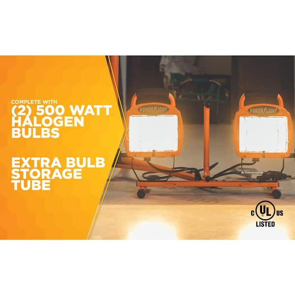 1000 Watt Double Head Halogen Portable Work Shop Stand Light Fixture L-13 
