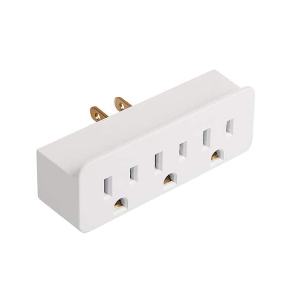 Commercial Electric 15 Amp 3-Outlet Grounded AC/DC Adapters, White