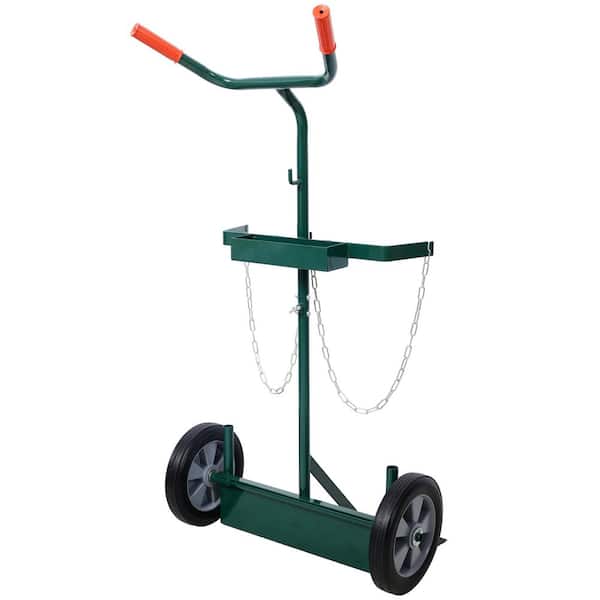 Ami 440 lbs. Capacity Welding Cylinder Dolly With 10 in Solid Rubber Wheels Industrial Use Hand Trucks