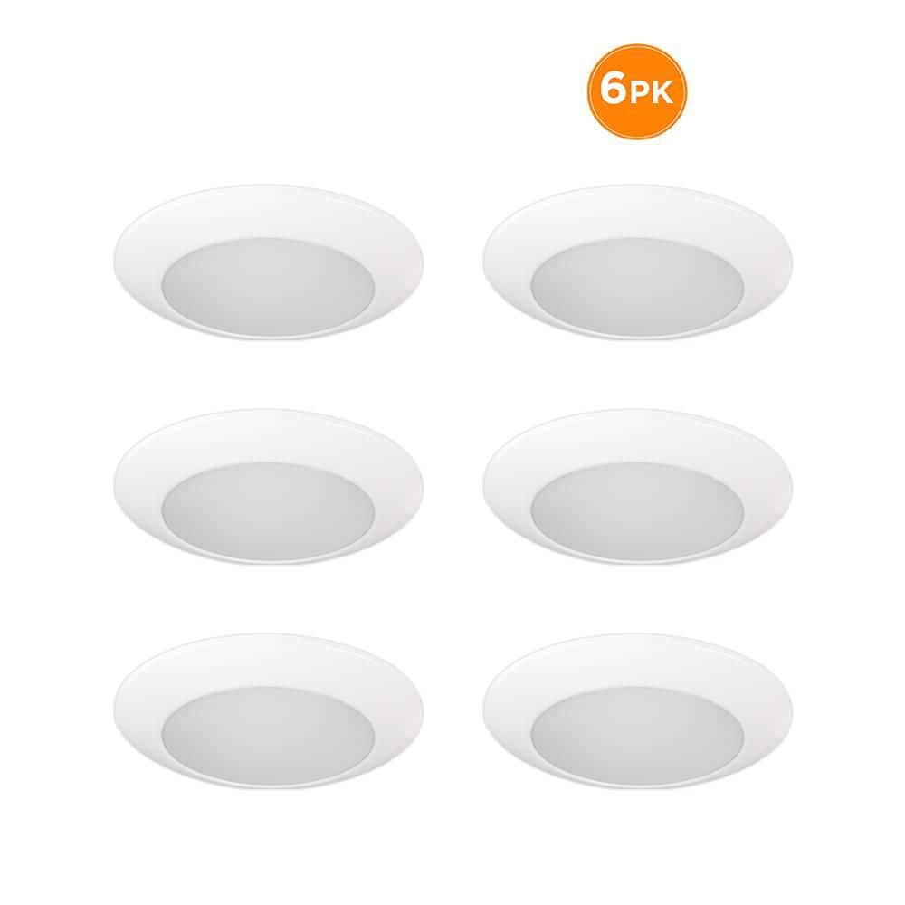 6-Pack 8 in. LED Surface Mount Downlight Flush Mount Disk Light Fixture, 900-1100-1400LM, Selectable CCT 2700K-5000K price history on PriceWatchPro