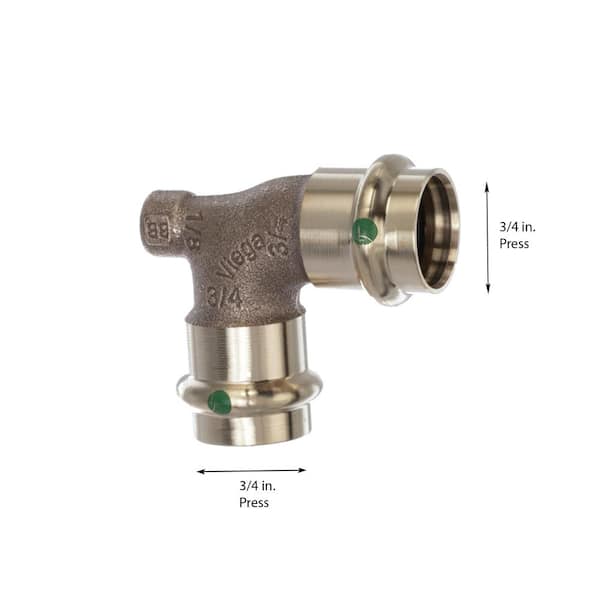 ProPress 3/4 in. x 3/4 in. Press x 1/8 in. FPT Zero-Lead Bronze Vent Elbow (2-Pack)