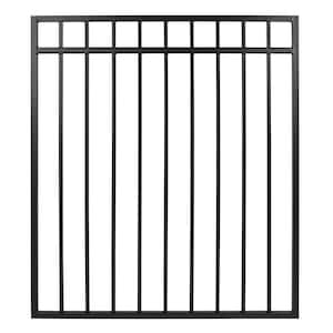 3.75 ft. x 3.83 ft. Coral Profile Black Iron Flat Top Fence Gate
