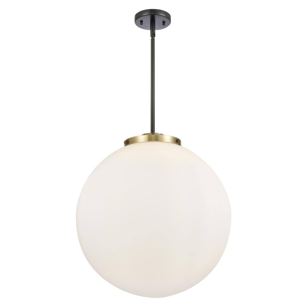 Beacon 60-Watt 3-Light Black Antique Brass Shaded Mini Pendant Light with Matte White Glass price history on PriceWatchPro