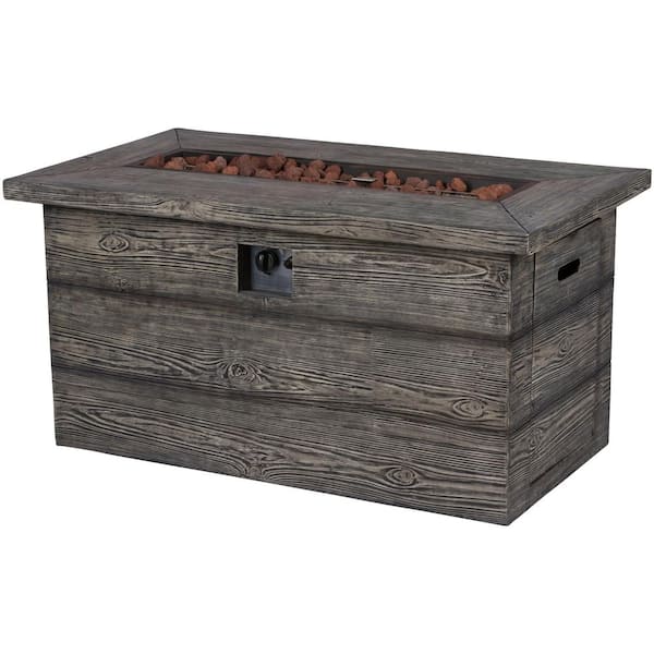 Shine Company Merida 48 in. Rectangular Outdoor Fire Pit Table - Grey Shine Company Merida 48 in. Rectangular Outdoor Fire Pit Table - Grey